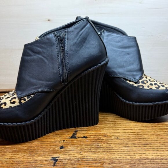 Demonia Creeper-306 | Black & Leopard Creepers | Size 9 | With Box - Picture 3 of 7